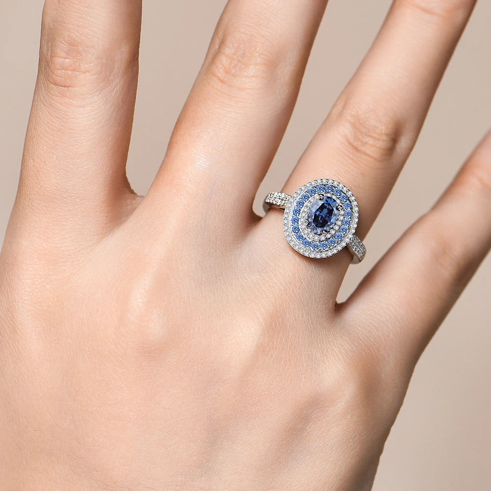 The Sapphire-Blue Moissanite Solitaire