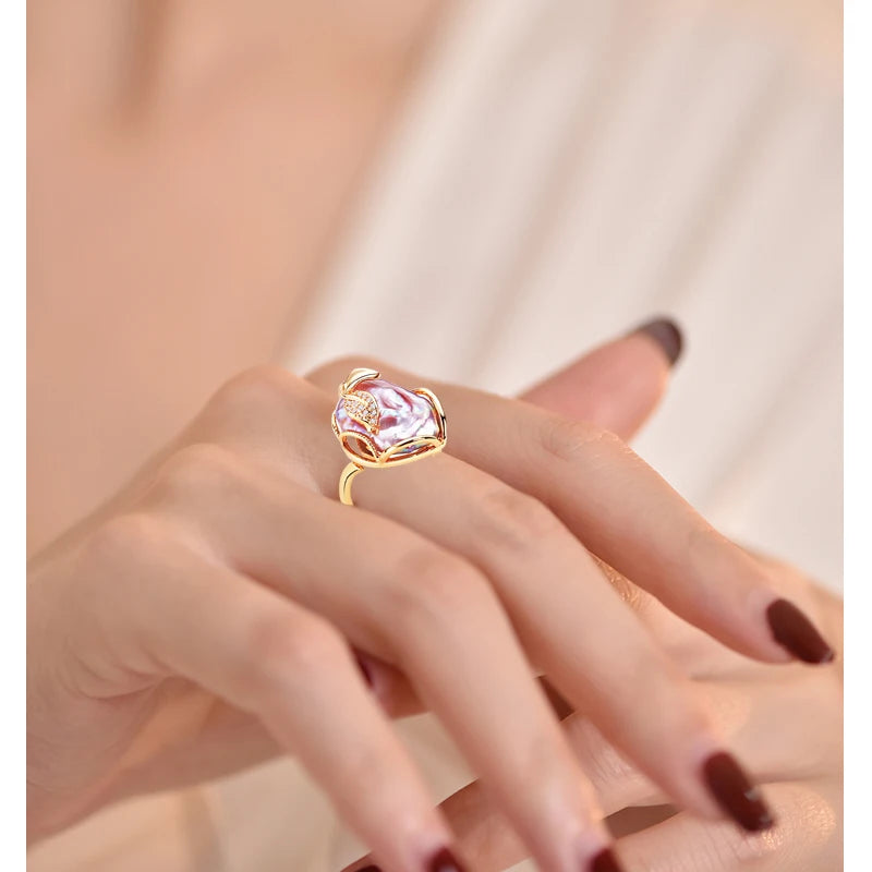 The Hera Baroque Pearl Suite | Natural Freshwater Pearls & 18K Gold Finish