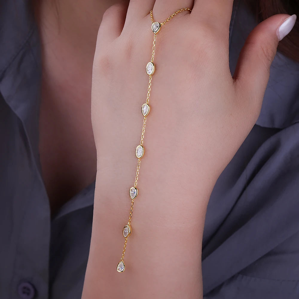 The Celestial Drop Moissanite Lariat | D-Color Moissanite & S925 Silver