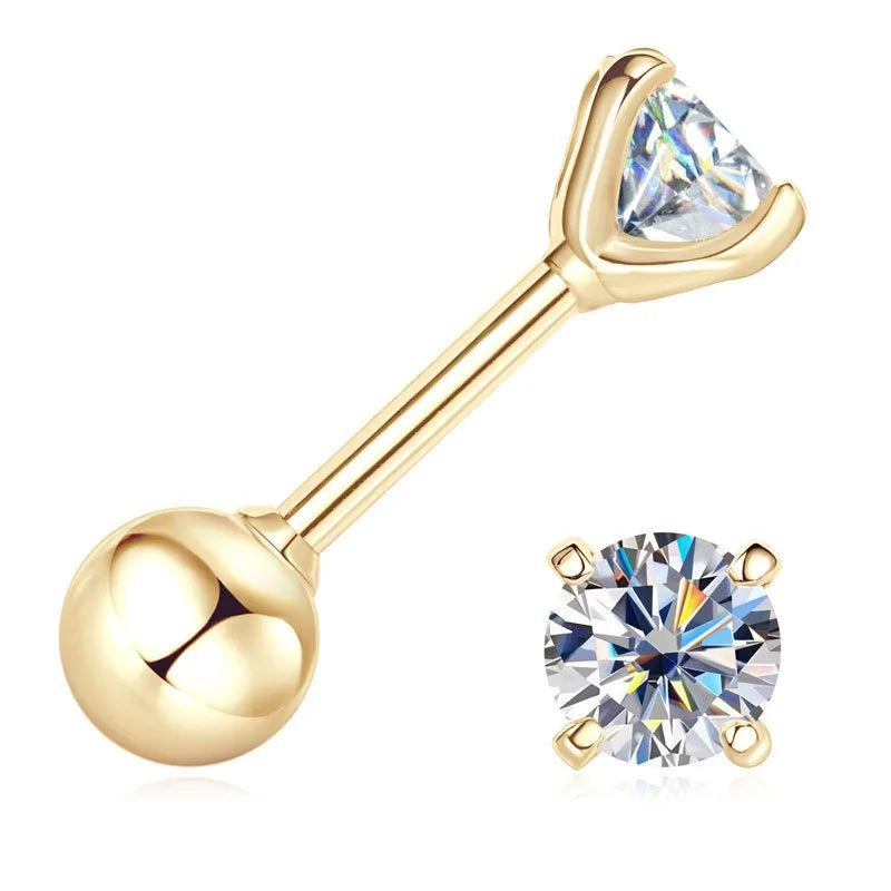 The Essential Brilliance Studs | 10k Solid Yellow Gold & D-Color Moissanite