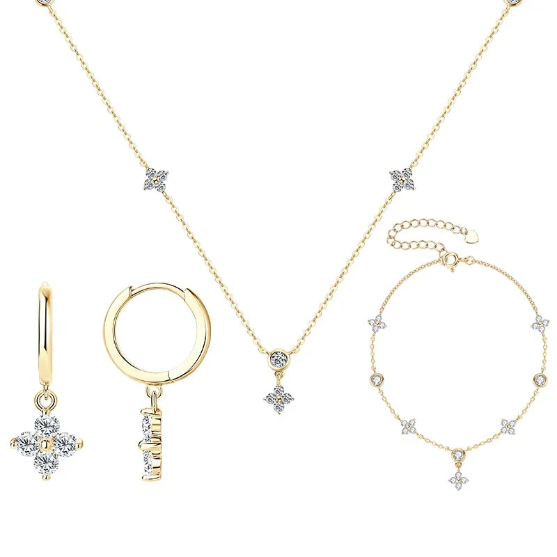The Clover Brilliance Suite | D-Color Moissanite & S925 Silver