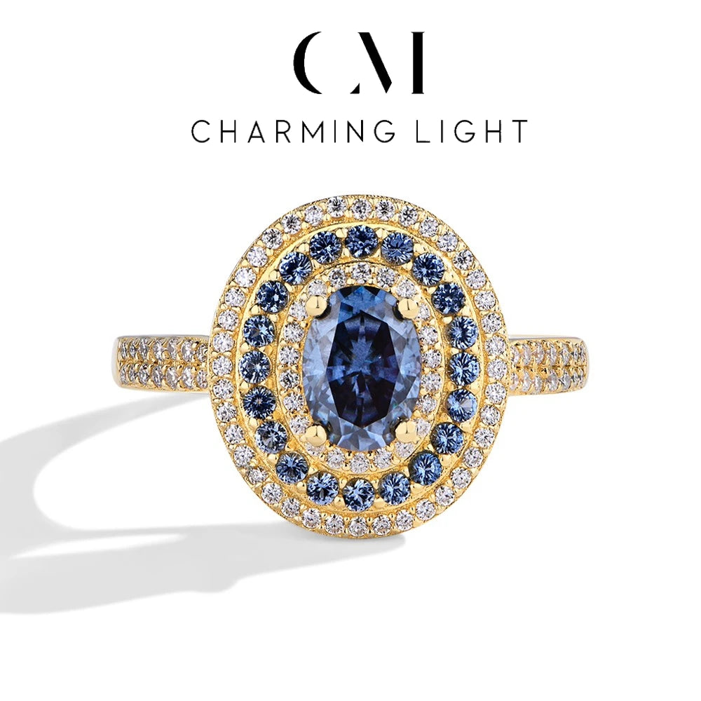 The Sapphire-Blue Moissanite Solitaire
