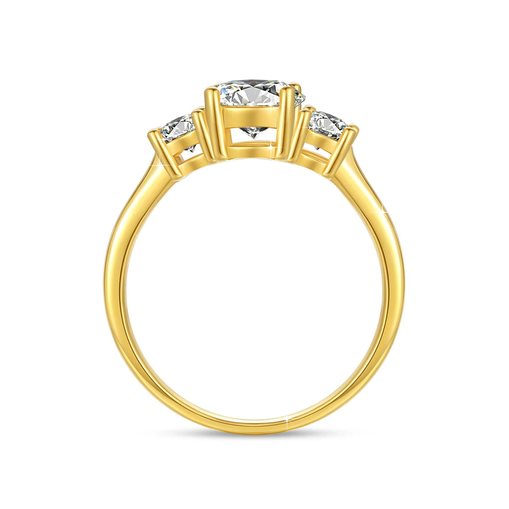 1.0ct Moissanite Solitaire Ring | 18K Solid "5D" Yellow Gold