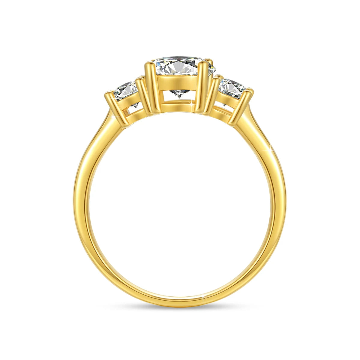 1.0ct Moissanite Solitaire Ring | 18K Solid "5D" Yellow Gold