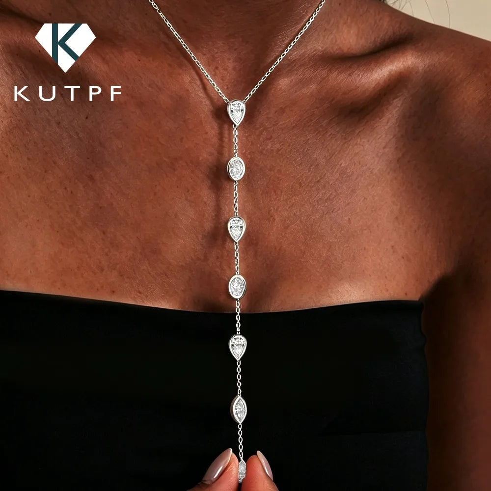 The Celestial Drop Moissanite Lariat | D-Color Moissanite & S925 Silver