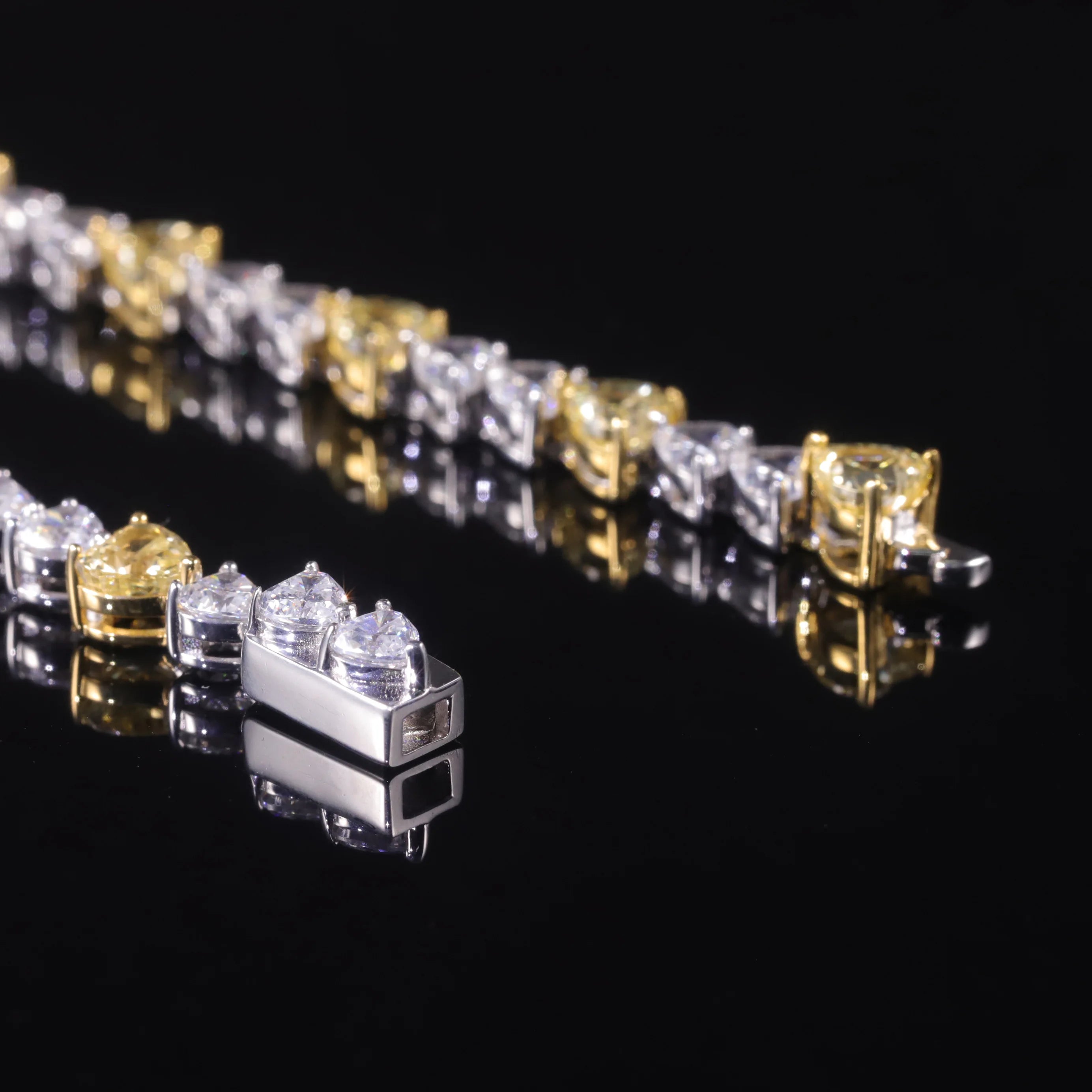 The Canary Heart Eternal Bracelet | Icy White & Yellow Diamond-Fire CZ