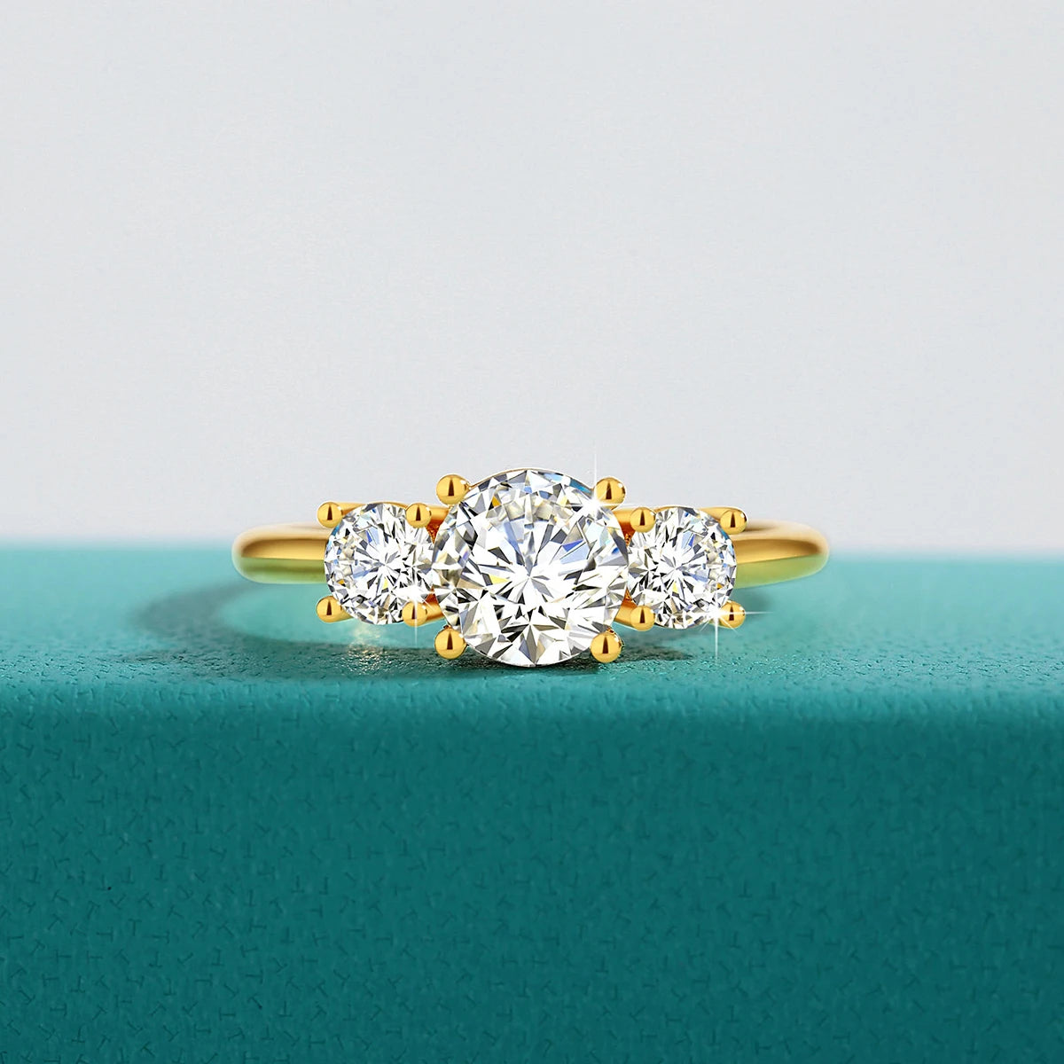 1.0ct Moissanite Solitaire Ring | 18K Solid "5D" Yellow Gold