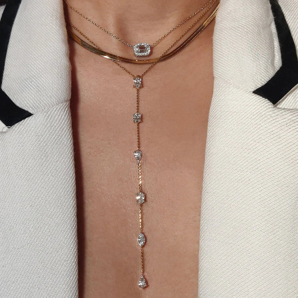 The Celestial Drop Moissanite Lariat | D-Color Moissanite & S925 Silver