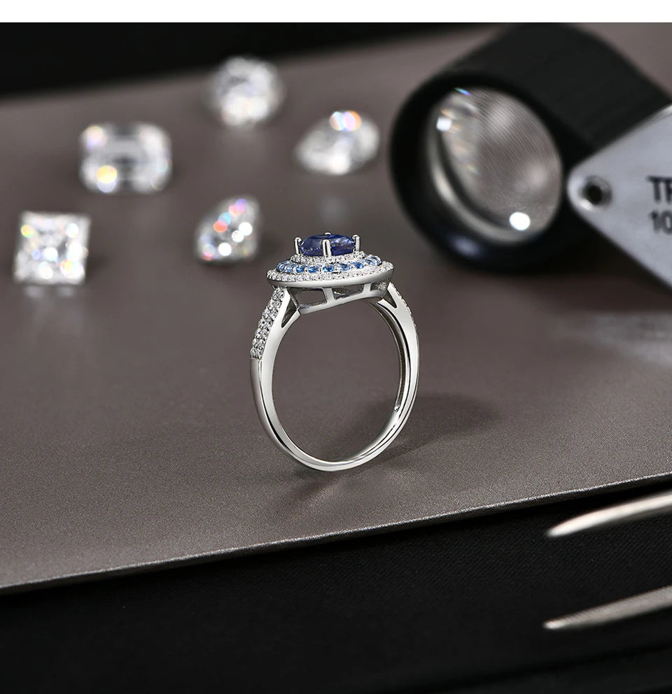 The Sapphire-Blue Moissanite Solitaire