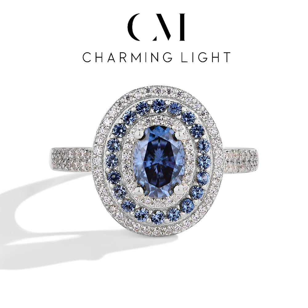 The Sapphire-Blue Moissanite Solitaire