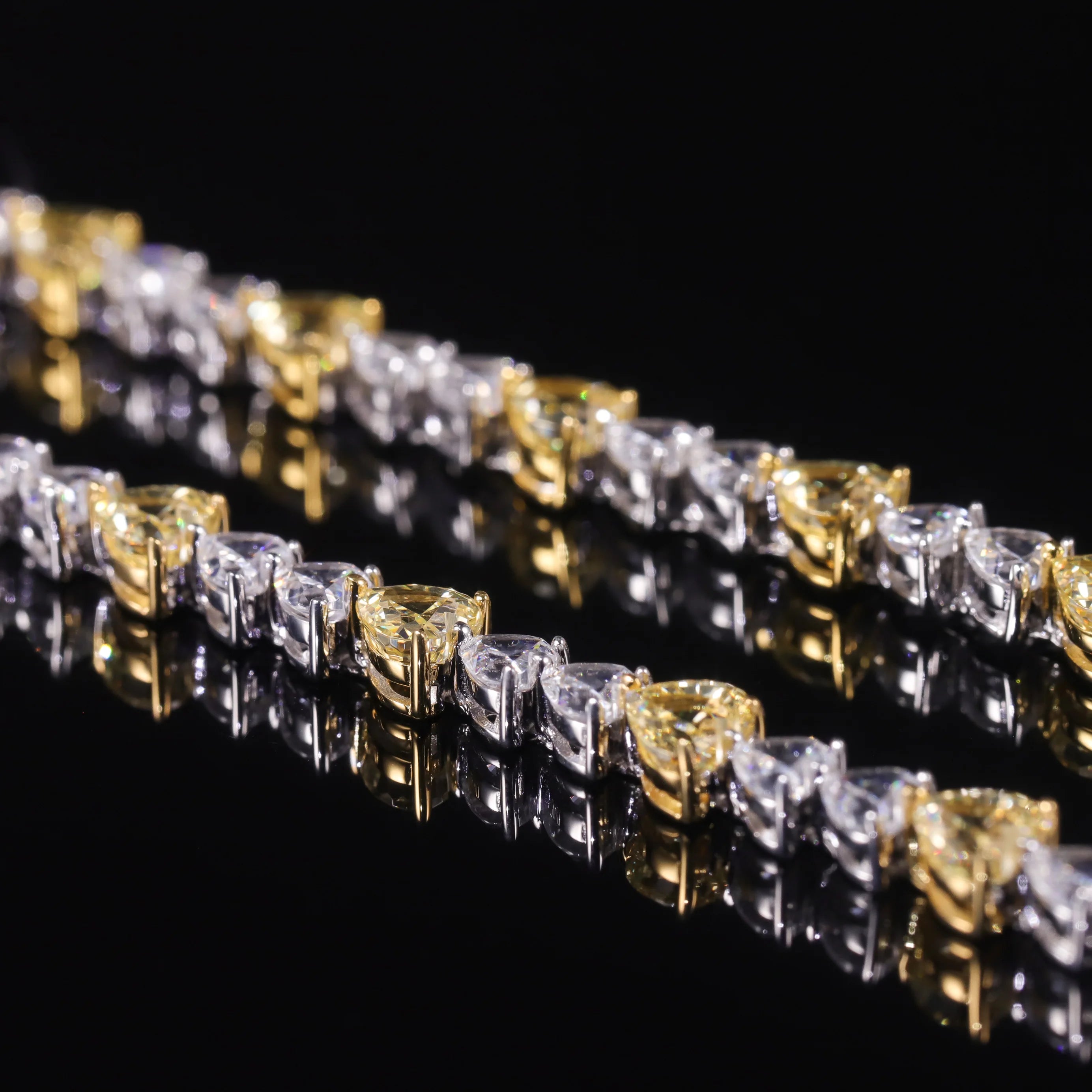 The Canary Heart Eternal Bracelet | Icy White & Yellow Diamond-Fire CZ