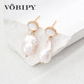 The Celeste Pearl Drop Studs | Natural Baroque Freshwater Pearls