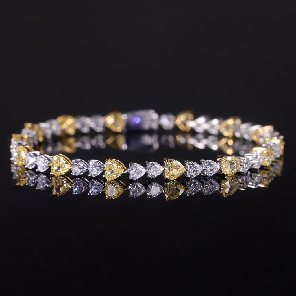 The Canary Heart Eternal Bracelet | Icy White & Yellow Diamond-Fire CZ