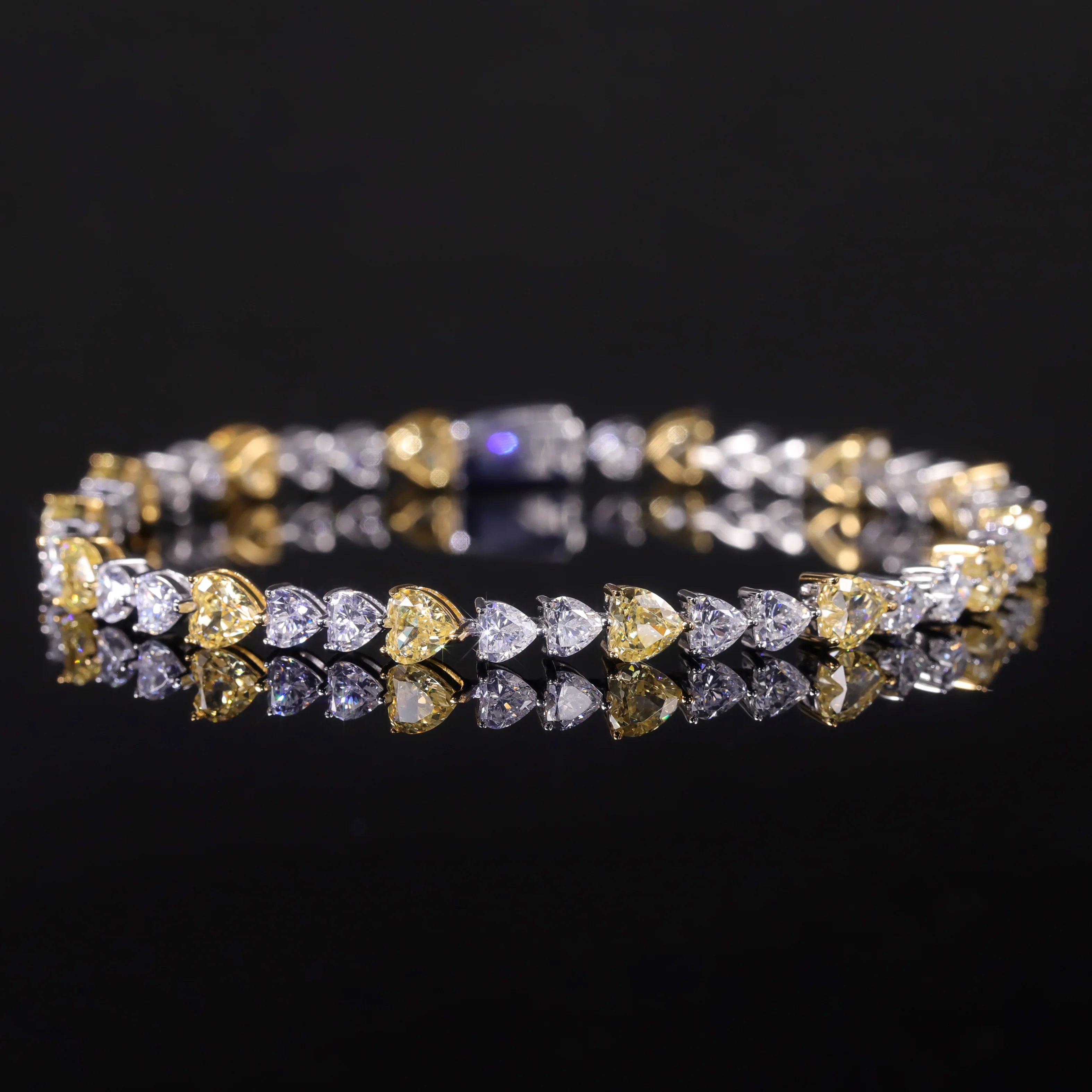 The Canary Heart Eternal Bracelet | Icy White & Yellow Diamond-Fire CZ