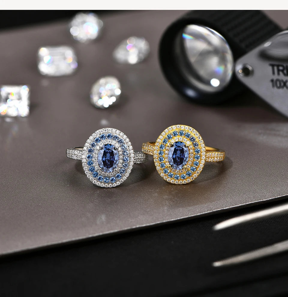 The Sapphire-Blue Moissanite Solitaire