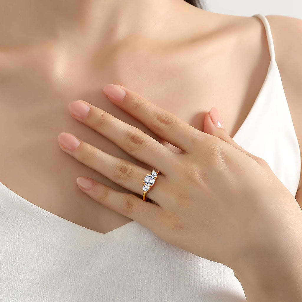 1.0ct Moissanite Solitaire Ring | 18K Solid "5D" Yellow Gold