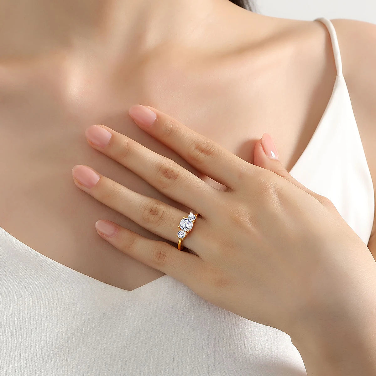 1.0ct Moissanite Solitaire Ring | 18K Solid "5D" Yellow Gold
