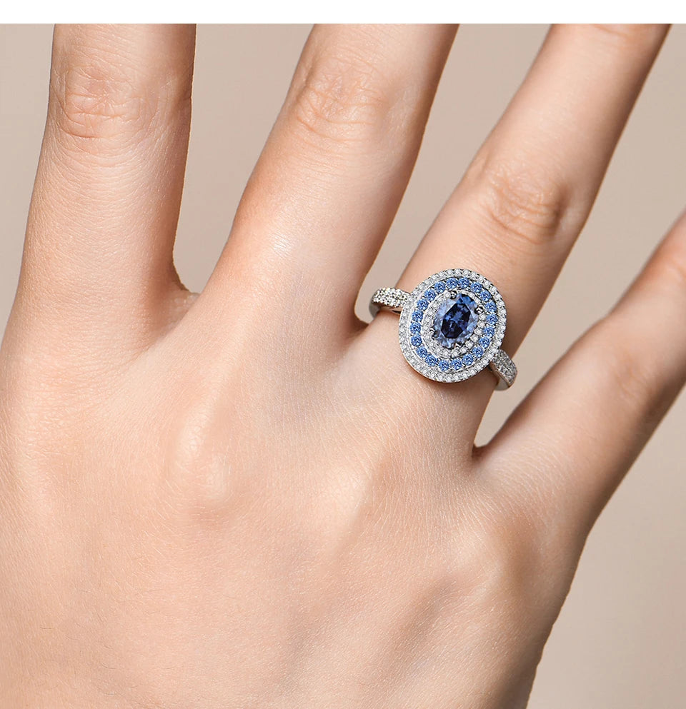 The Sapphire-Blue Moissanite Solitaire