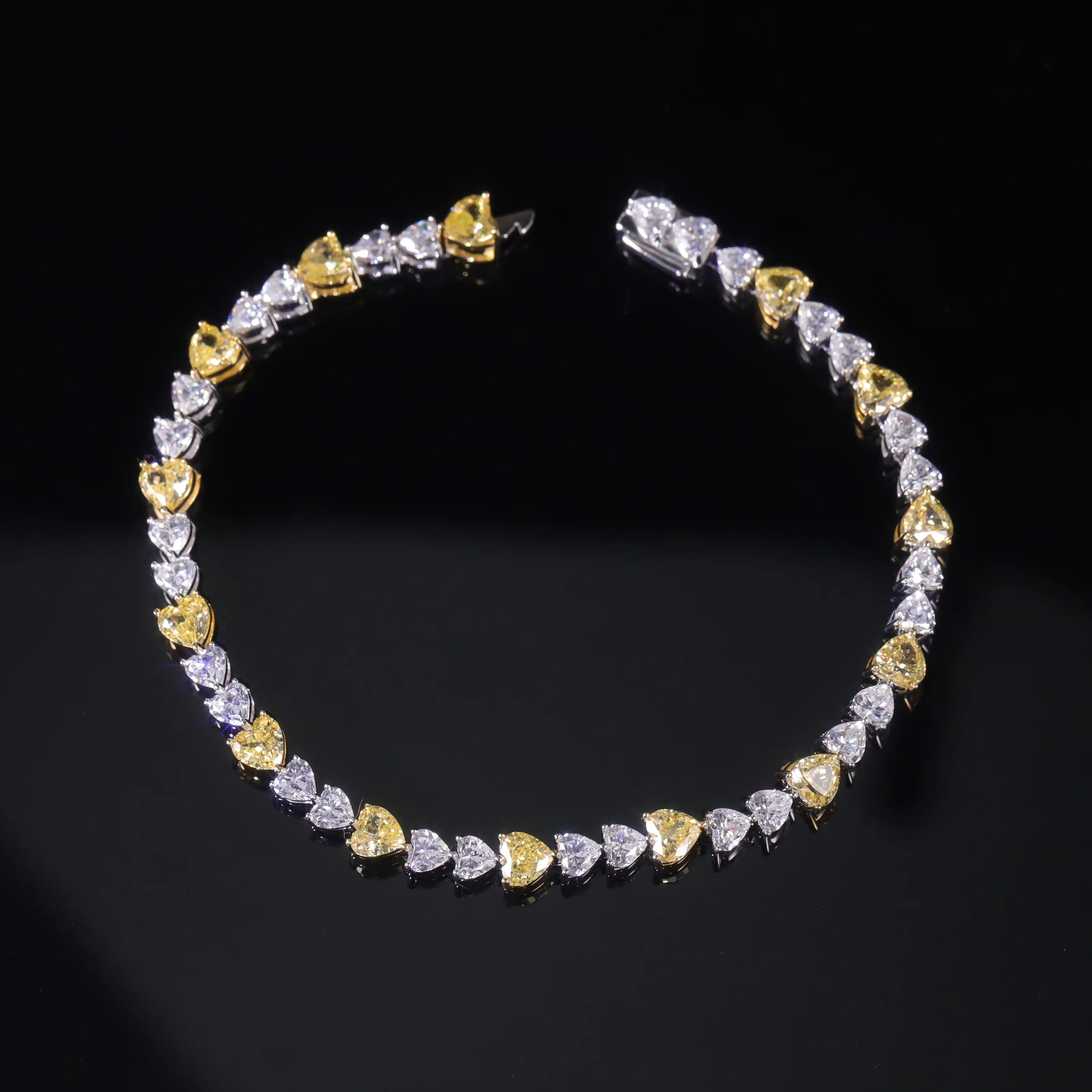 The Canary Heart Eternal Bracelet | Icy White & Yellow Diamond-Fire CZ