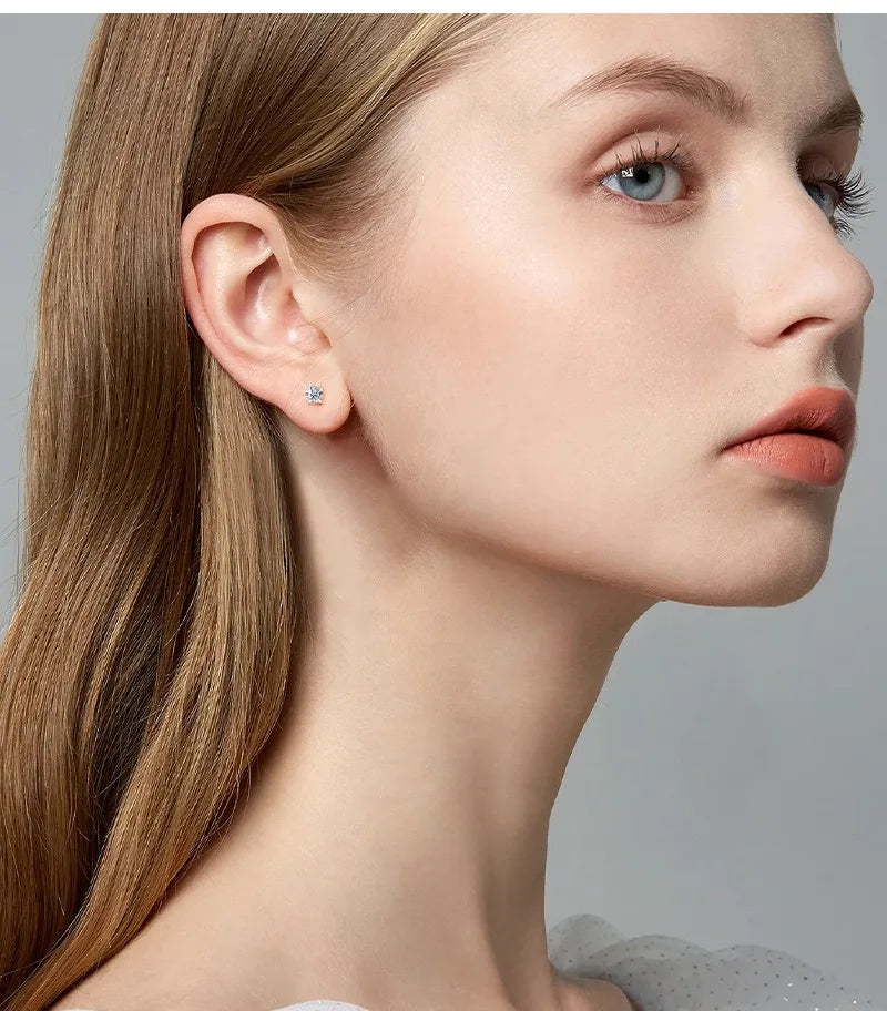 The Essential Brilliance Studs | 10k Solid Yellow Gold & D-Color Moissanite