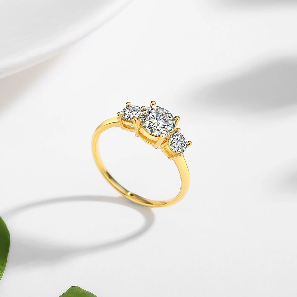 1.0ct Moissanite Solitaire Ring | 18K Solid "5D" Yellow Gold