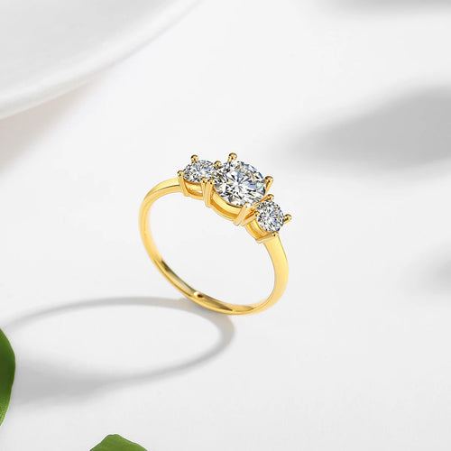 1.0ct Moissanite Solitaire Ring | 18K Solid "5D" Yellow Gold