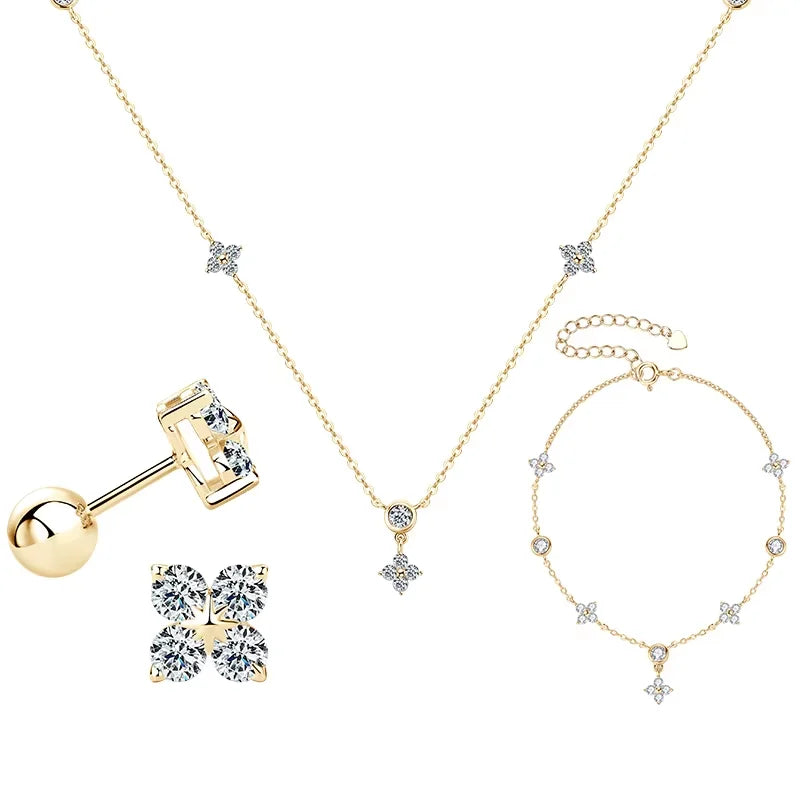 The Clover Brilliance Suite | D-Color Moissanite & S925 Silver