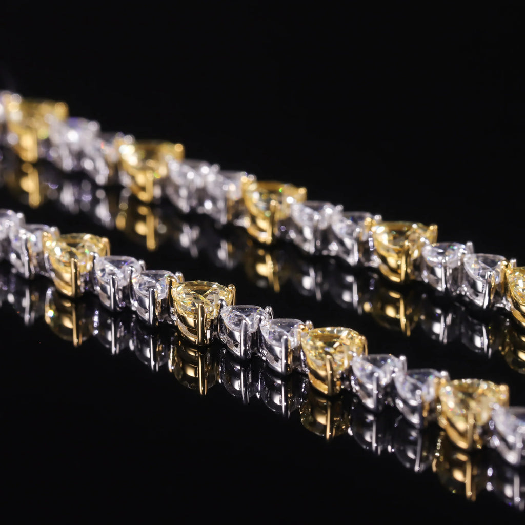 The Canary Heart Eternal Bracelet | Icy White & Yellow Diamond-Fire CZ