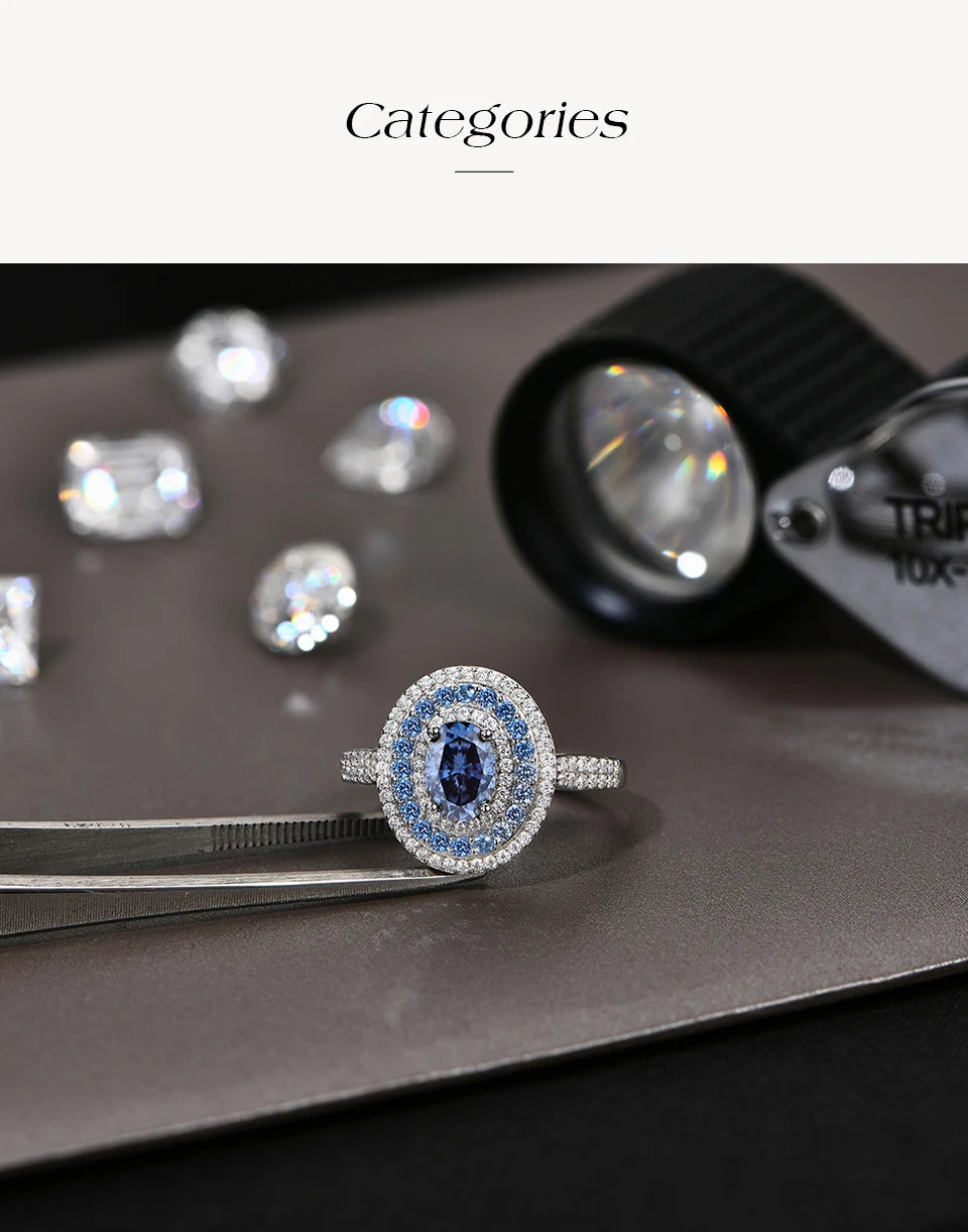 The Sapphire-Blue Moissanite Solitaire