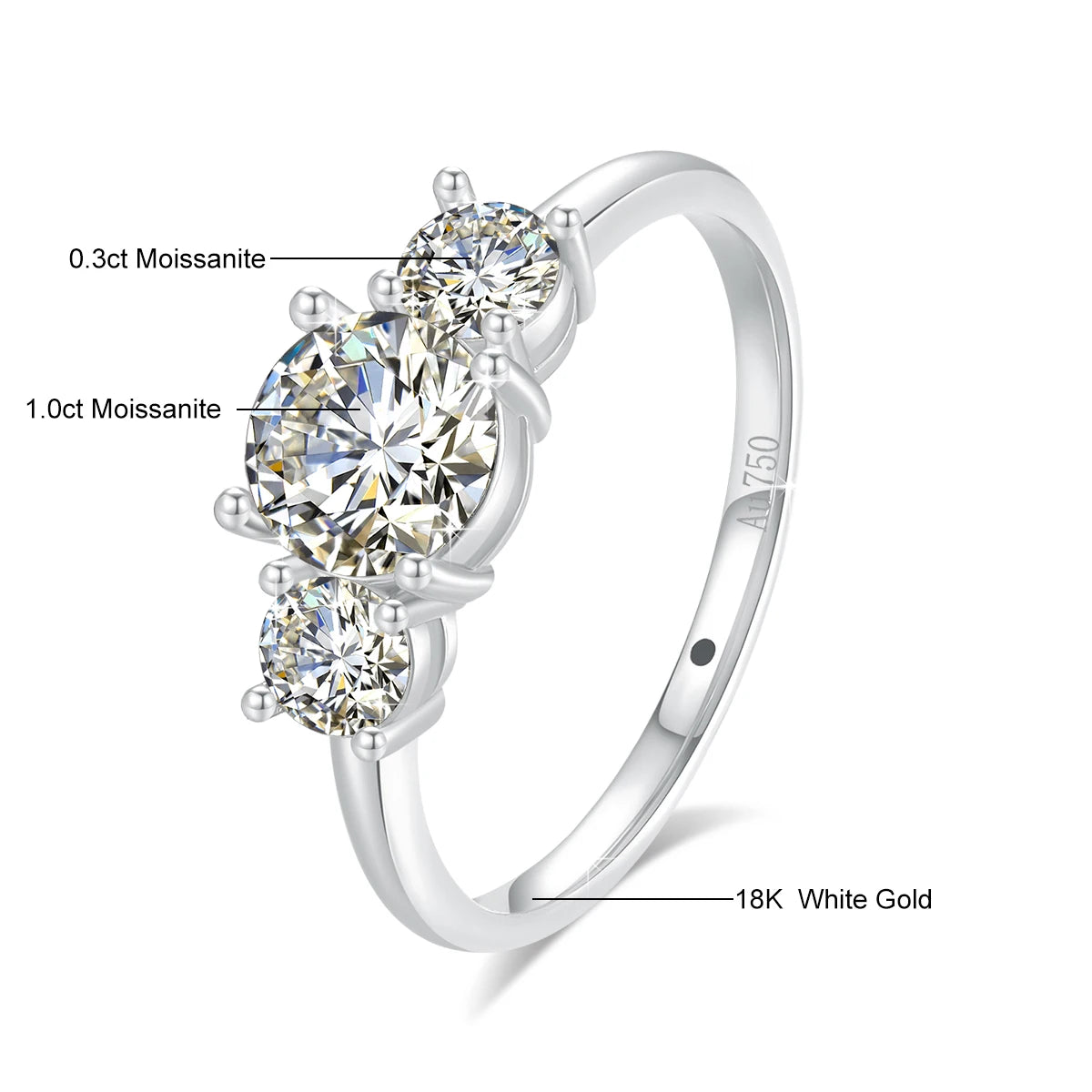 1.0ct Moissanite Solitaire Ring | 18K Solid "5D" Yellow Gold